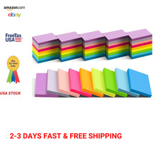 Self Stick Note Pads Pack 54 Bright Colors 1.5x2 inches Office School Supplies
