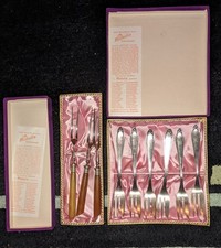 Michelin Besteck, versilbert, 3x Aufschnittgabel, 6x Kuchengabel  - Vintage -