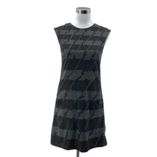 Michael Kors Black Gray Camouflage Sheath Dress Small Womens Sleeveless Back Zip