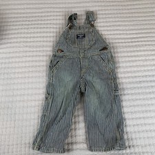 OshKosh B'Gosh Overalls Railroad Hickory Stripe 12 Months 100 Cotton