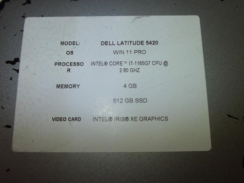 Dell Latitude 5420 11th Gen Core i7-1165G7 2.80GHz 4GB 512GB SSD Laptop (A8173) - Picture 9 of 9