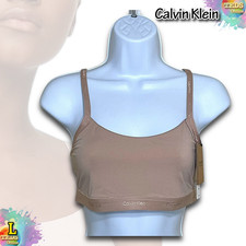 NWT Calvin Klein Women's L Form To Body Unlined Wireless Bralette QF6757 Cedar