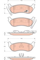 Bremsbelagsatz Scheibenbremse Cotec TRW GDB4139 FüR TJ Cherokee KJ Jeep Wrangler