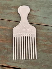 Vintage Goody Plastic Hair Pick Lift Comb Textured White. New