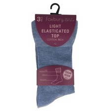Ladies Foxbury Light Elasticated Top Socks SK260