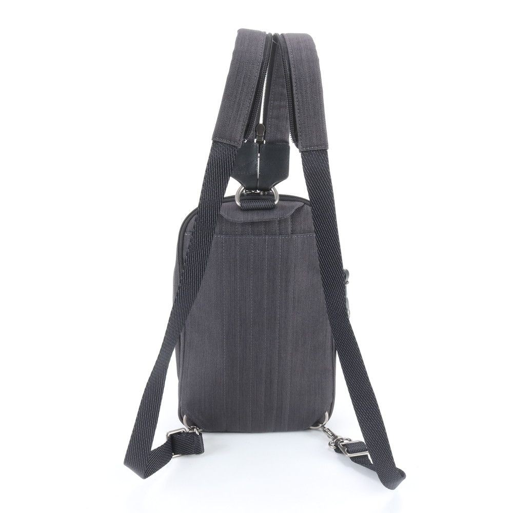TUMI Leather 2-Way Body Bag with Tracer Tag Grey Black Men’s Backpack image 5