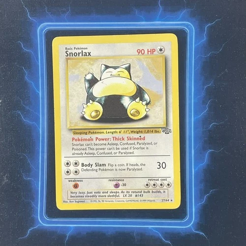 ⭐️ Snorlax 27/64 ⭐️ Original Non Holo Rare Jungle Set Pokemon Card WOTC TCG 1999