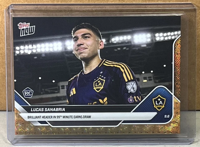2025 Topps Now MLS #86 Lucas Sanabria La Galaxy Rookie FoilFractor Parallel 1/1