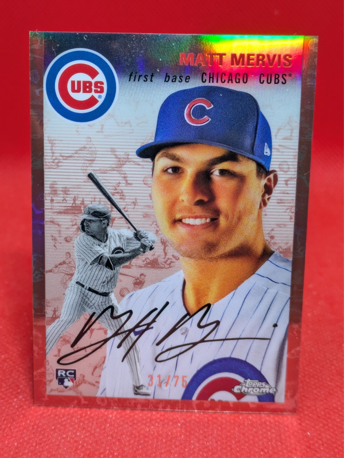 2023 Chrome Platinum Anniversary Rose Gold Refractor /75 Matt Mervis #139