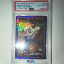 2024 Topps Chrome Logofractor Marcus Semien #102 Purple Refractor /250 Auto Ran…