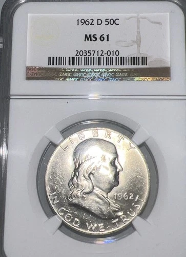 1962-D Franklin Silver Half Dollar NGC MS61