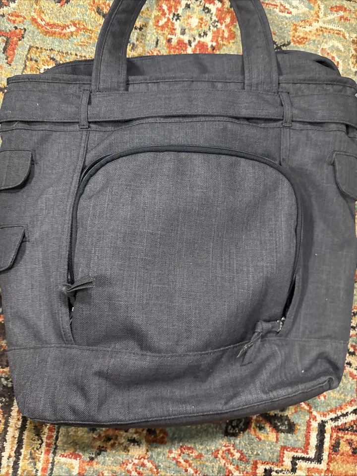 OGIO Melrose 托特包黑色笔记本电脑包手柄大号纽扣蝴蝶结多口袋全新无标签 — 第 3/4 张图片