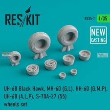 RESRS350007 1:35 ResKit UH-60 Blackhawk MH-60 HH-60 Pavehawk S-70A-27 Wheels Set