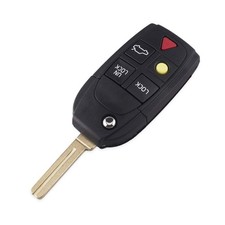 New Replacement 5 Buttons Remote Flip Folding Key Shell for Volvo XC70 Black