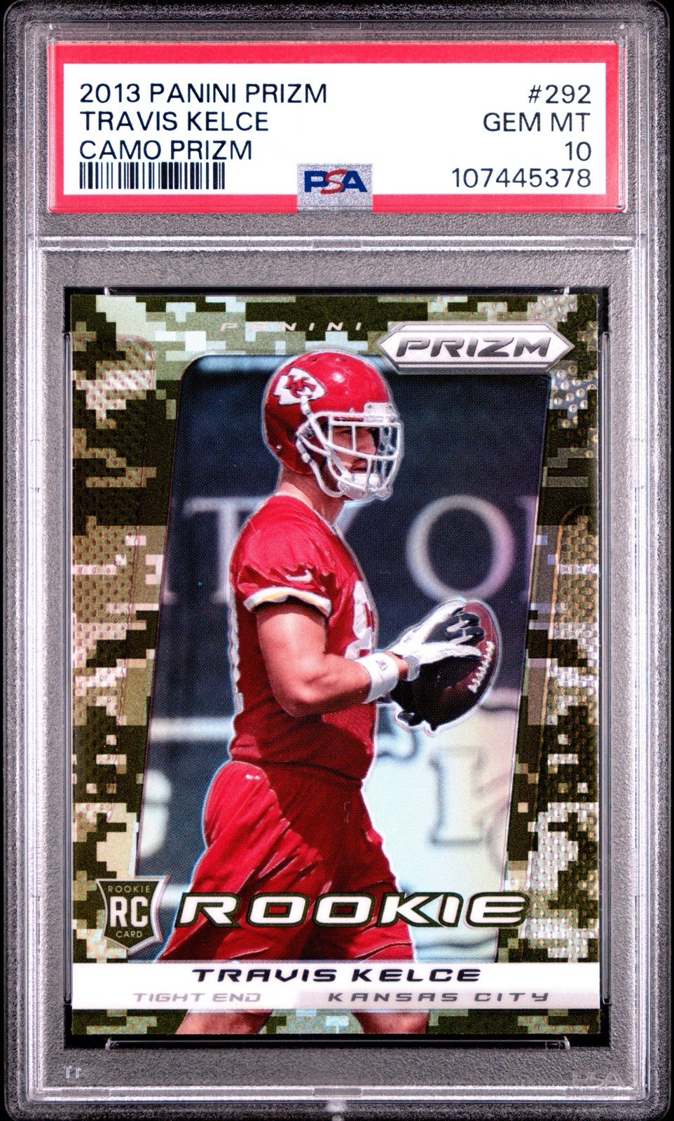 2013 Panini Prizm Travis Kelce #292 Camo Prizm (RC) PSA 10