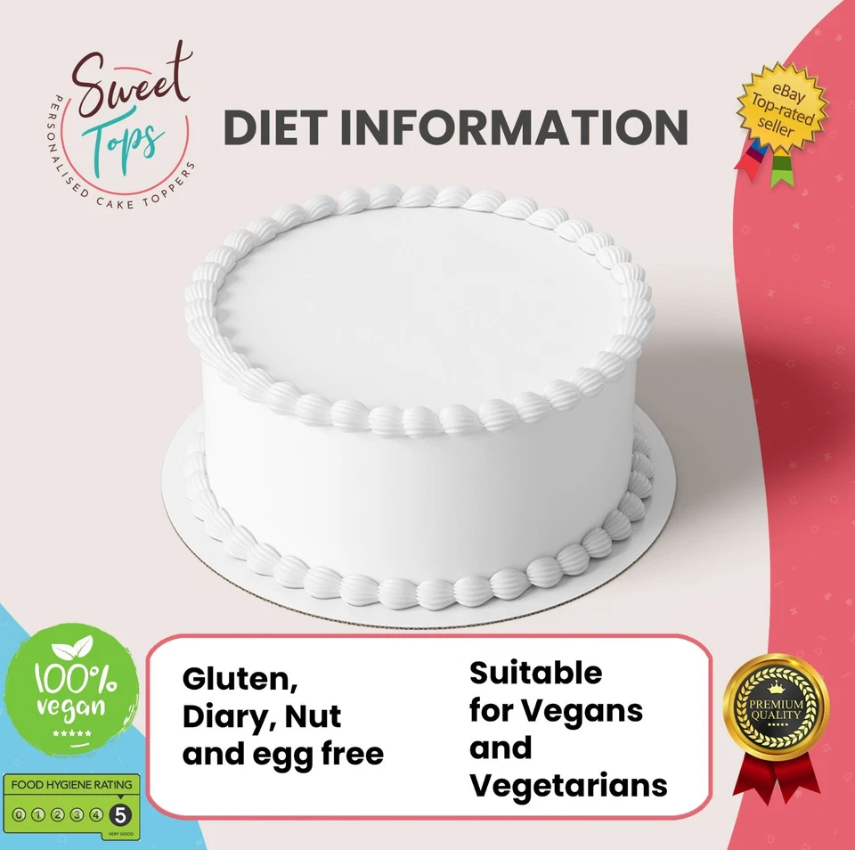 Custom Design Personalised Round Edible Birthday Cake Topper Cake Decoration - Image 3 of 4