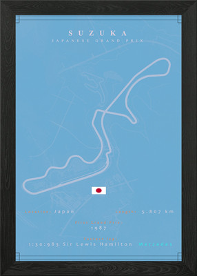 Suzuka Circuit F1 Track Gerahmtes Wandbild Poster Leinwanddruck Bild