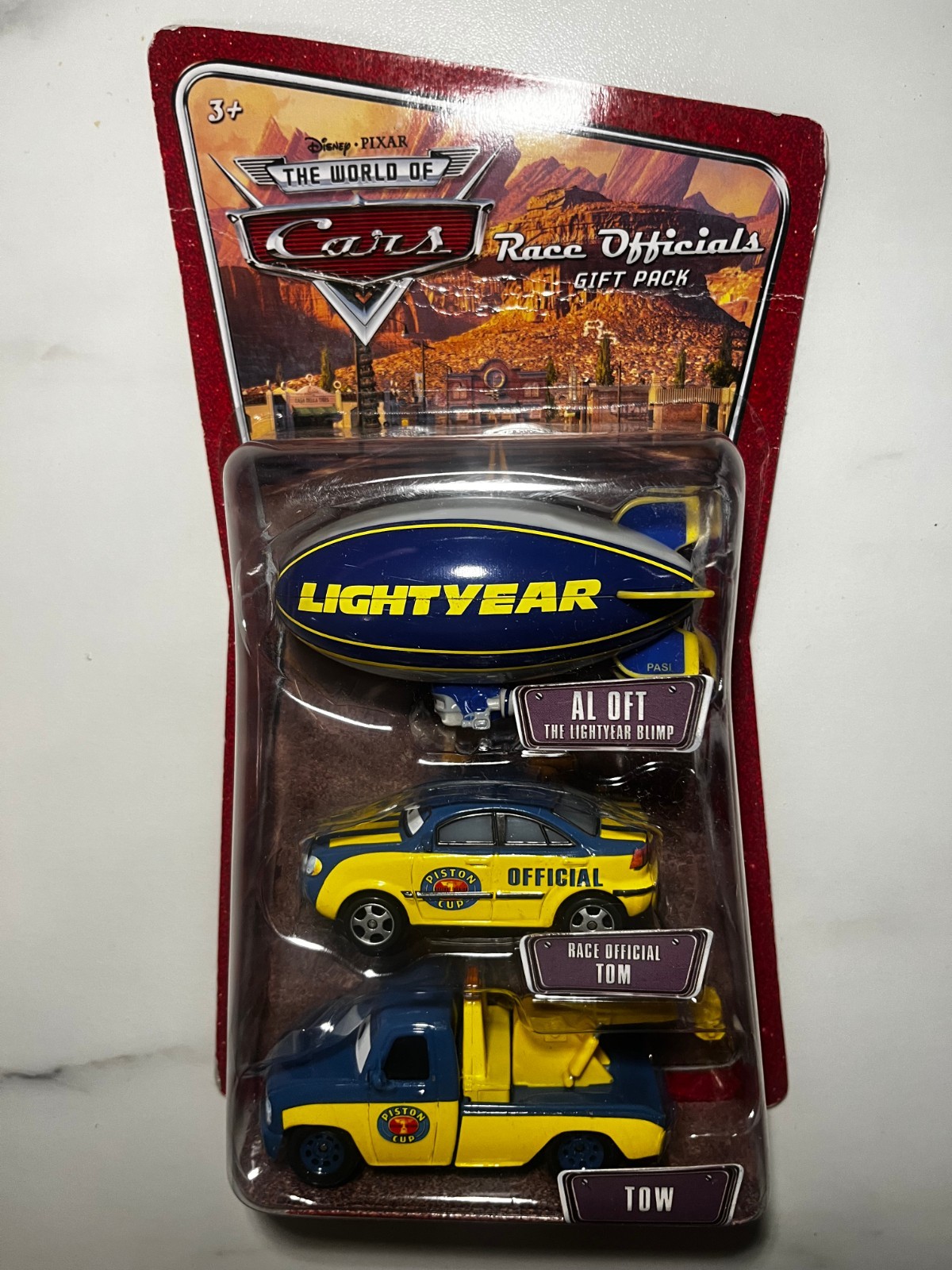 Coffret 3 Voitures Cars Disney Pixar Al Oft, Tom, Tow rare, échelle 1:55 en métal moulé