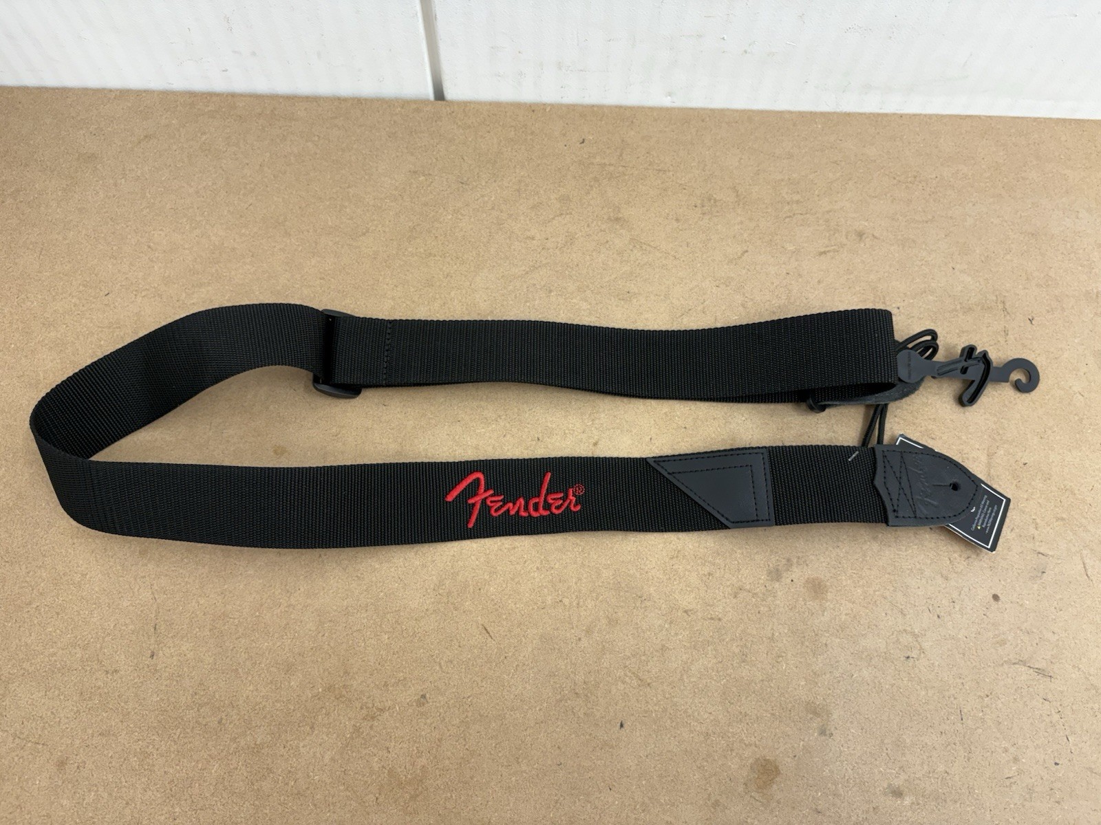 Fender® Logo Strap, Black/Red Logo, 2""