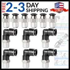 Elbow and Straight Combination 1/4 Inch Tube OD x 1/8 Inch NPT Thread Push to...