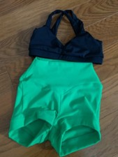 2PC Tiger Friday Shorties Ballissima Black Crop Top Girl Size S NWOT