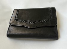 Rolfs Soft Leather Kisslock Wallet Snap Closure Black