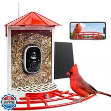 Smart Bird Feeder with Camera Solar, Auto Capture Bird Videos and