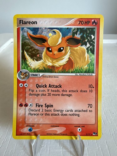 Flareon 2/17 POP Series 3 Holo Rare 2006 Pokemon Card NM Swirl!