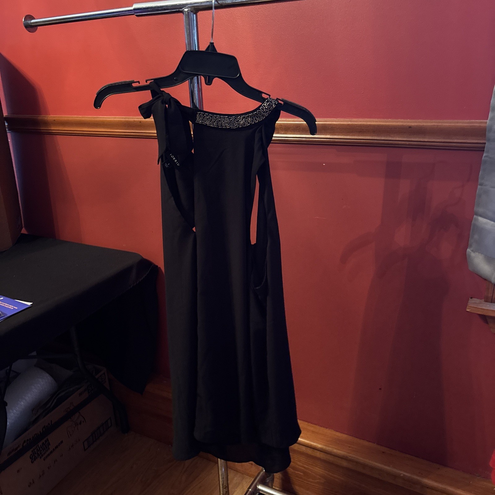 Torrid black solid Beaded Neckline Dress Size 1 - image 2