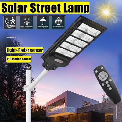 8000W/9000W 90000000LM Commercial LED Solar Street Light Road Lamp+Remote+Pole