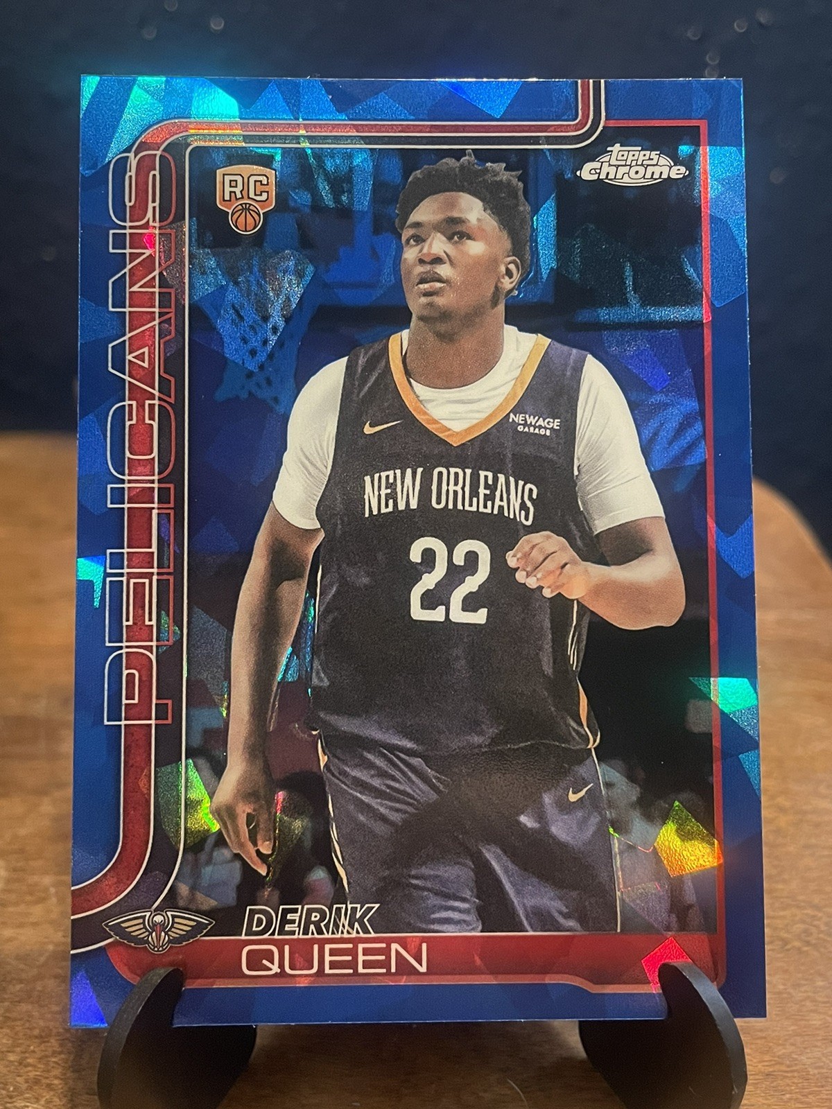 2025-26 Topps Chrome Sapphire Derik Queen RC Rookie #263 Pelicans