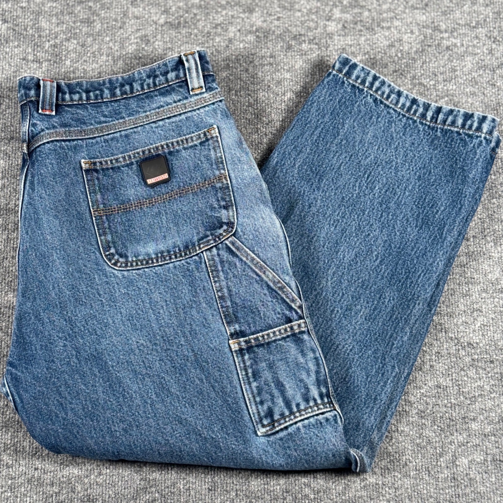 Retro Y2K Carpenter Utility Jeans 38x28 Denim Rugged Pant Wo