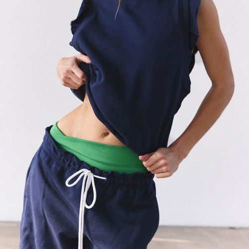 Free People Movement Flutter Cropped Jogger Sweatpants Navy Small NWOT