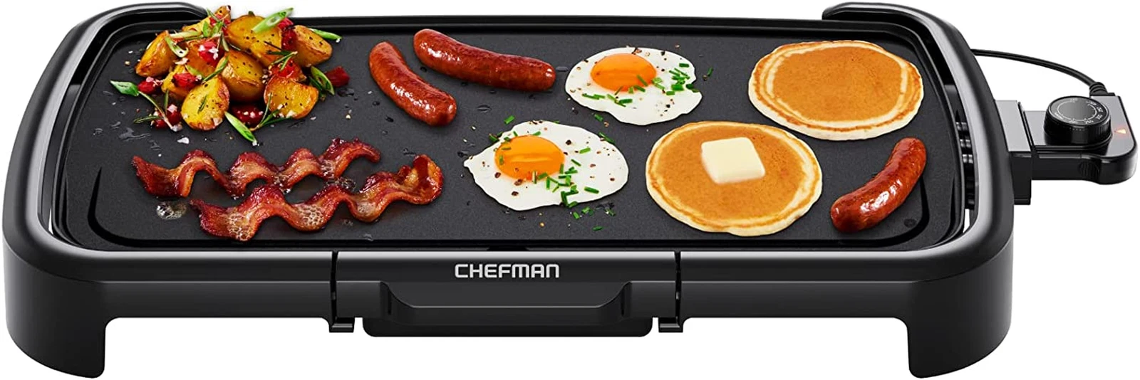 XL Electric Griddle with Removable Control, Nonstick Surface, 10x20 Inch