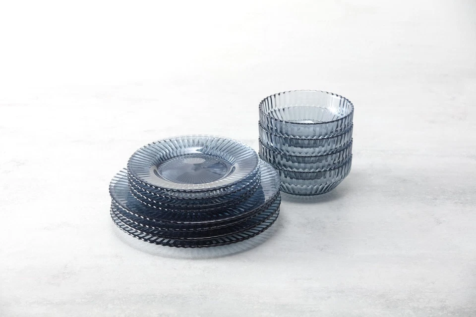 Стекло Archie, набор столовой посуды из 12 предметов (обслуживание для 4 человек), темно-серый - Изображение 3 из 3