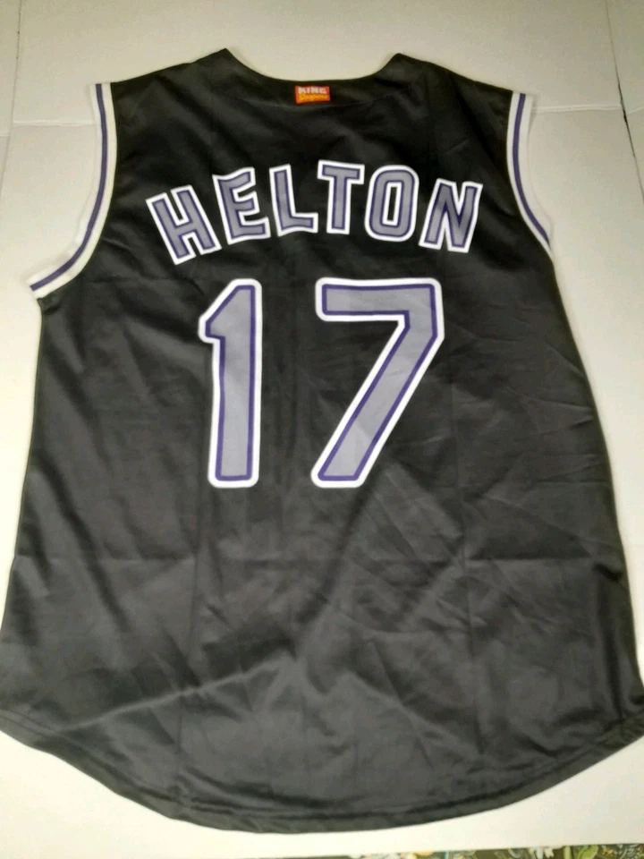 Hombres Coyote Colorado Rockies Todd Helton Hogar Chaleco Promo Jersey Talla XL Negro Foto 3 de 4