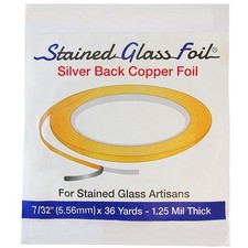 Stained Glass Foil 7/32" x 36Yds.Copper Foil Silver Back Tape for Glass