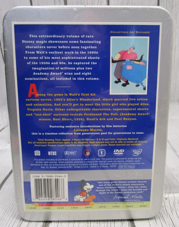 Disney Treasures DISNEY RARITIES DVD 2 Disc In Tin New Sealed - Image 2 of 4