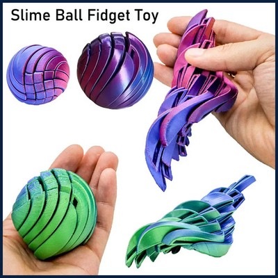 3D Printed Liquid Flow Fidget Twist Sphere Stress Relief Ball Toy