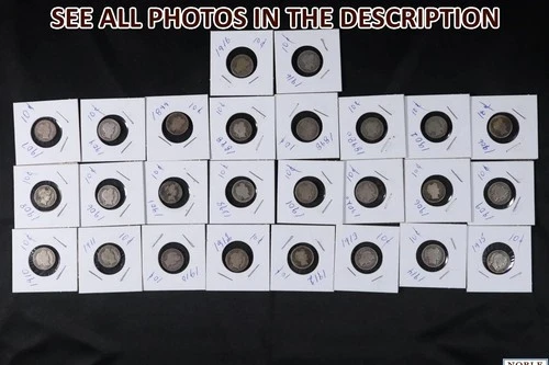 NobleSpirit (TM) Valuable 26x 1898 - 1916 Silver Barber Dime Mixed Lot to XF