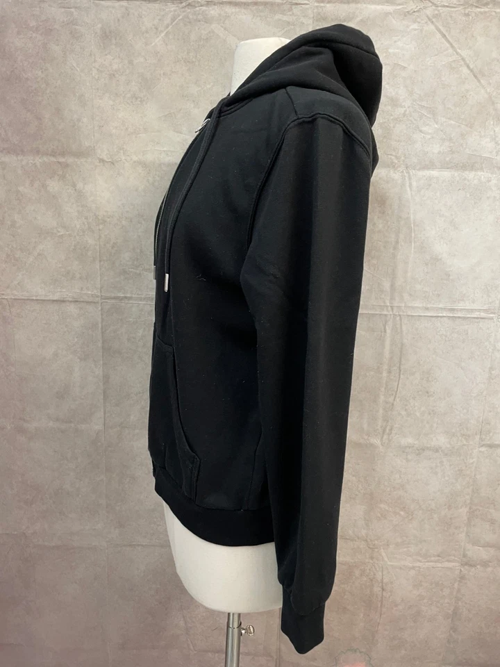 Sudadera con capucha negra con cremallera completa talla M de H&M para mujer Foto 2 de 4