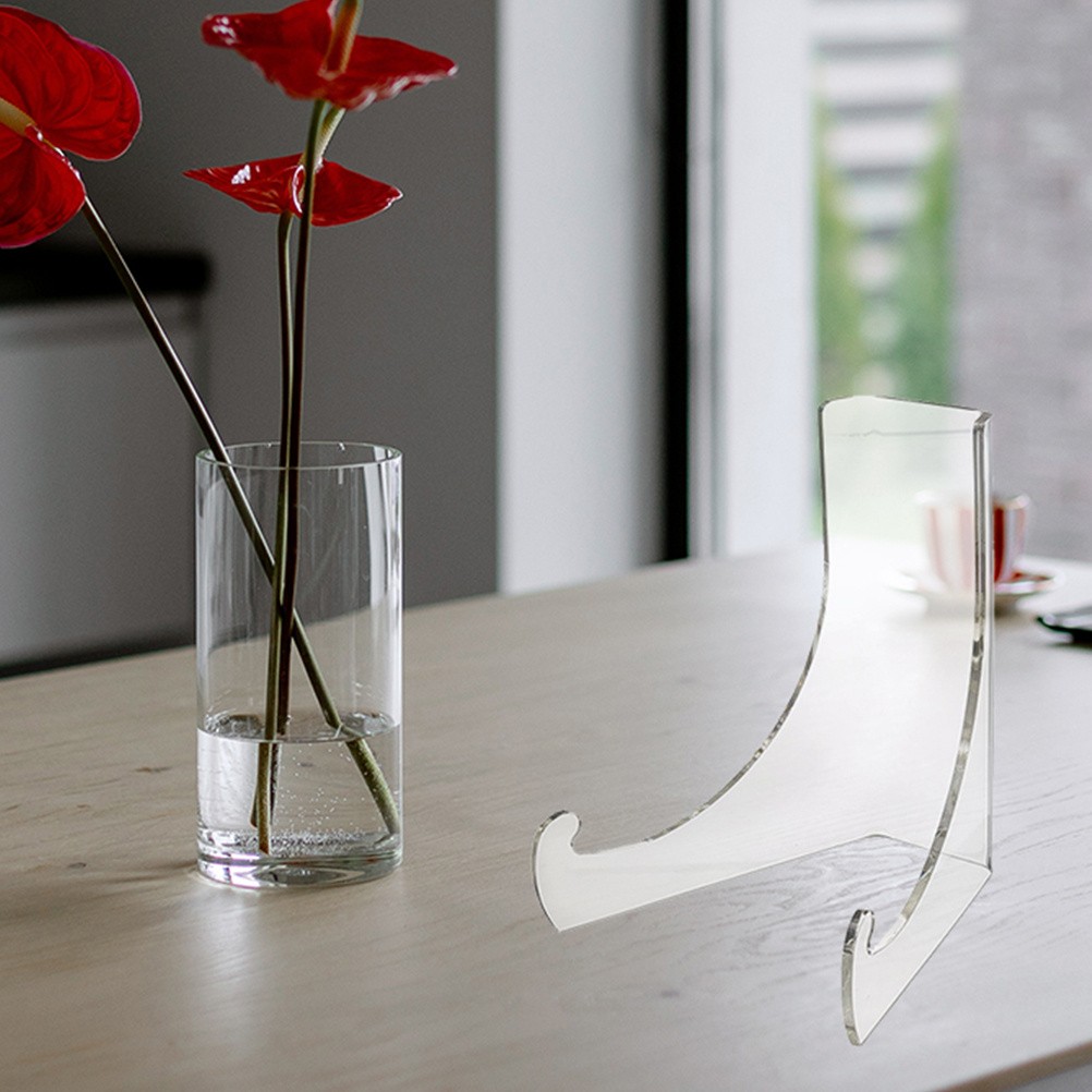 2 Pcs Acrylic Display Stand Small Plate Phone Display Rack for Artworks Photos