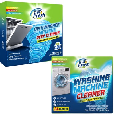 Washing Machine & Dishwasher Cleaner Tablets 48-Pack for All Machines