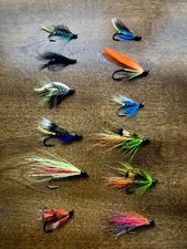 Atlantic Salmon Flies, 12 Flies Of Varied Patterns, Fly Fishng, Hand Tied, C