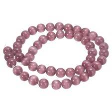 48pcs Dark Purple Cat's Eye Stone Beads 8mm Round Crystal Loose Bead