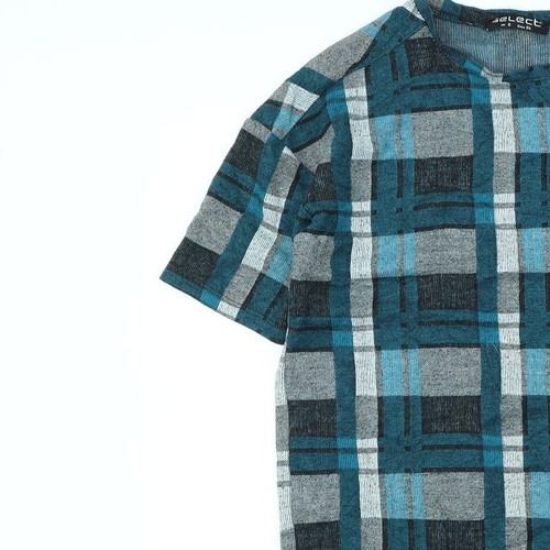Select Womens Green Check Cotton Blend T-Shirt Dress Size 6 Snap - Picture 6 of 12