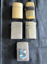 Cigarette Lighters -Bentley -Scripto- Champ- Rothco- Ronson - Untested Lot Of 5