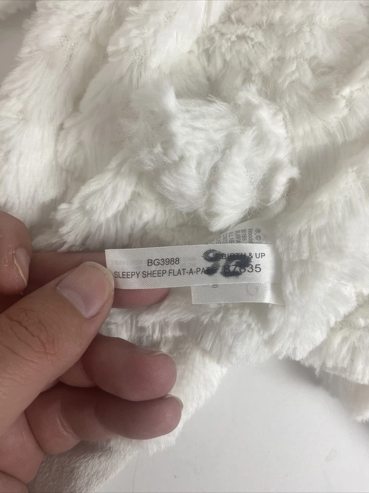 Ganz Baby Flat A Pat Blanco y Gris Cordero Felpa Oveja Lovey Manta de Seguridad Estrellas Foto 3 de 4