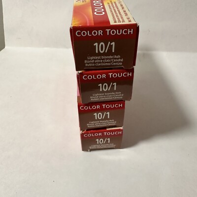 Wella Color Touch Professional Hair Color 2 oz 10/1 4 packs - New In Box!