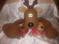 VINTAGE HALLMARK RODNEY RAMONA RANDY REINDEER PLUSH SET OF 3